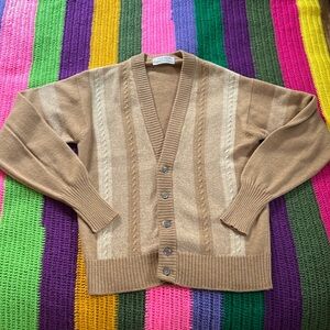 Beautiful Vintage Jaegar Camel hair cardigan sweater mint condition
